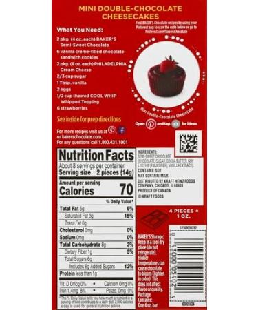 Bakers Semi Sweet Chocolate 113g - Buy Online on GoSupps.com