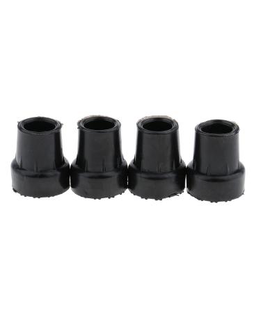 shamjina 4pcs Rubber Anti Skid Crutch Cane Replacement Tips Inserts Black 19mm