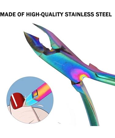 BAQI 4 Packs Cuticle Remover Cuticle Cutter Trimmer Rainbow Professional Cuticles Nipper Stainless Steel Cuticle Clippers Nail Cuticle Scissors Tools for Manicure and Pedicure - Buy Online on GoSupps.com