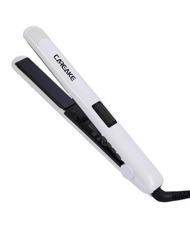 Pro Vibrating Hair Straightener frizz-Free Anions Ceramic Glazed Flat Iron Far Infrared Heat Repair Damaged Hair 1.1 in 10-Speed Adjustable LED Temperature Display 100-240V Dual Voltage White