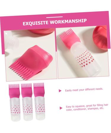Alipis Lot de 3 Flacons Applicateurs pour Coloration et Soins Capillaires avec Peigne Int gr Bouteille Gradu e Rose Outil Pr cis pour Teinture Huile et Coiffage Domicile - Buy Online on GoSupps.com