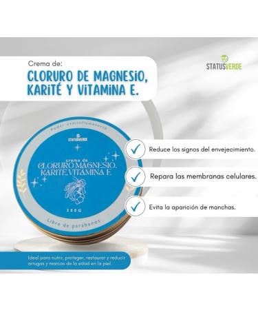 STATUS VERDE Natural moisturizing body cream with MAGNESIUM CHLORIDE shea butter and vitamin E to reduce muscle inflammation relieve cramps relax the skin remove bruises refresh and soften - Buy Online on GoSupps.com