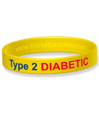 Type 2 Diabetic Silicone Wristband 18 Cm Yellow 18cm Yellow