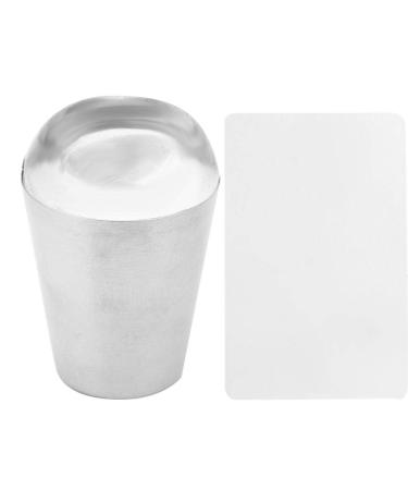 Clear nail stamps heads and scraps set of transparent soft nail stamp scrapers Soft silicone clear stamp DIY nail art stamping tool kit (silver)