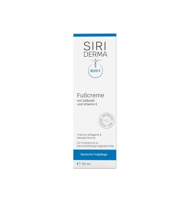 Siriderma Basic Foot Cream 50 ml Nourishing Sage Oil & Vitamin E Formula for Fresh Odor-Free Feet - Buy Online on GoSupps.com