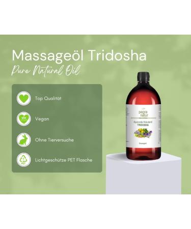 Buy Pagra Natur Ayurveda Massage Oil Tridosha 1L - Herbal Oil for All Doshas | Natural Wellness - Buy Online on GoSupps.com