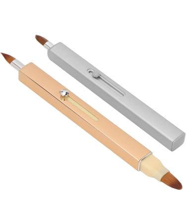 Retractable Lip Brush Nylon Bristle Portable Makeup Brush with Retractable Design Dustproof Durable Shell 2 Double Ended and 3 Single Ended Brushes for Precise Application - Buy Online on GoSupps.com