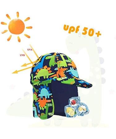 Kids Legionnaires Hat UPF 50+ Sun Protection Swim Cap Flap Hat - Dinosaur Design - 6-8 Years - Buy Online on GoSupps.com