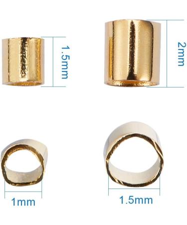 PandaHall Tube Crimp Beads 3000 Pcs Brass Spacer Beads for Jewelry Making - Golden/Silver/Platinum - 1.5mm, 2mm, 2.5mm - Buy Online on GoSupps.com