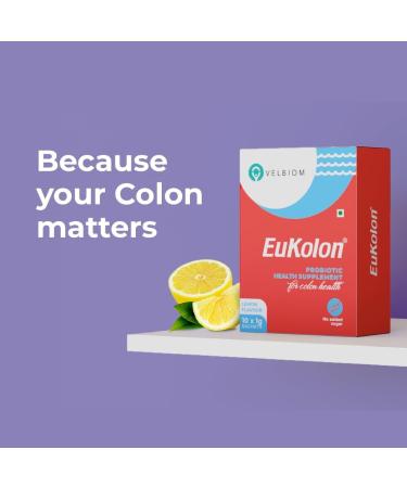 Eukolon for Boosting Colon Health Improves Gut Health Refreshes Digestive System Detoxifies Gut 10 billion CFUs Probiotic Supplement for Men and Women - 1g*10 sachets Lemon Flavour - Buy Online on GoSupps.com