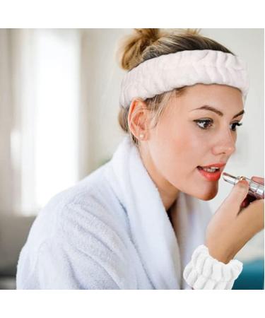 Microfiber 3pcs Face Wash Headband and Wristband Set for Skincare - Pink - Buy Online on GoSupps.com