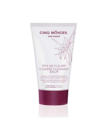 Cinq Mondes Flowers Cleansing Balm - 5.0 oz. Deep Pore Cleanse And Make-Up Remover For All Skin - Mango Butter And Passion Fruit Oil Based Cleanser - Nurtures And Protects The Skin Barrier