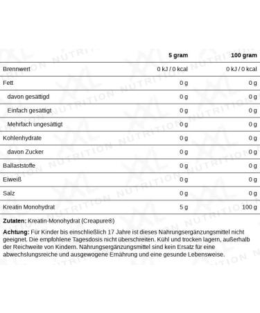 XXL Nutrition Creatine Creapure Powder - Pure Creatine Monohydrate No Additives 250g Tasteless Best for Muscle Growth & Performance - Buy Online on GoSupps.com