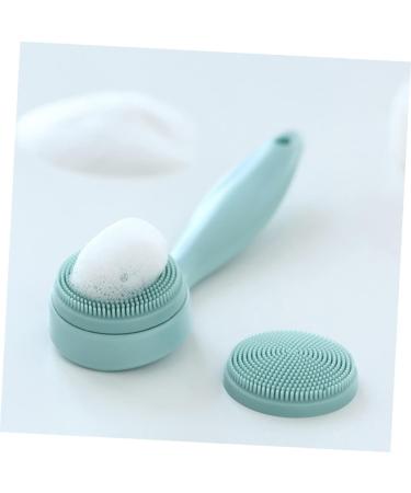 MAGICLULU 1 Set Cleansing Brush Face Facial Scrub Brush Satin Bonnet Hand Scrubber Handle Facial Brush Silicone Facial Deep Cleaning Brush Skin Silica Gel Blackhead Brush Lips 15X4.5cm Green - Buy Online on GoSupps.com