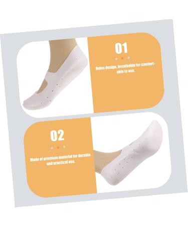 FRCOLOR 1 Pair Silicone Heel Protector Silicone Moisturizing Socks Silicone Boat Sock Spa Gel Socks Silicone Socks Beach Sock Tendon Socks Dance Socks Sole of Foot Men and Women White - Buy Online on GoSupps.com