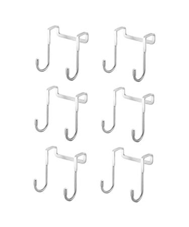 FUNOMOCYA 6pcs Over Cupboard Purse Hanger Door Hanger Hat Hooks Multifunction S Hook Stainless Steel 7.5X6.5CM Silver