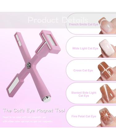 5 in 1 Nail Magnet Tool with Silicone Case - Dual Function Magnetic Pen for 3D Cat Eye Gel Nail Polish - Perfect for Nail Studios - Pink - Buy Online on GoSupps.com