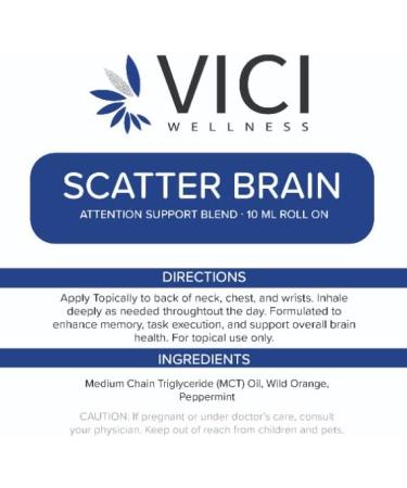 Vici Wellness Scatter Brain Essential Oil Roller - Natural Focus & Clarity Remedy - International Shipping Available - Buy Online on GoSupps.com