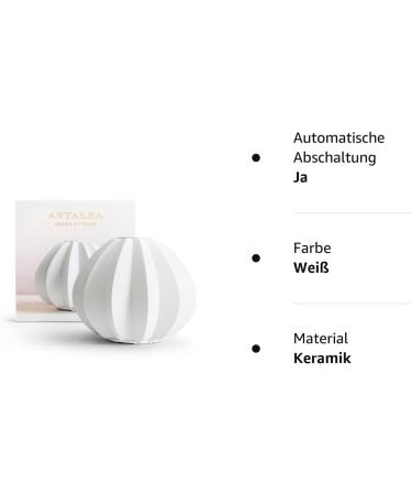 Astalea Aroma Diffuser for Essential Oils - 100ml White Ceramic Ultrasonic Humidifier & Air Freshener - Automatic Fragrance Diffuser for Home & Room Scent - Buy Online on GoSupps.com