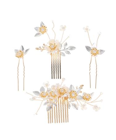 FRCOLOR 6 Sets hair accessories Bride Hair Comb Wedding Bride bridal headpieces for wedding Bride Hair Decor Wedding Hair Pin hair decorations flowers Zinc alloy bridesmaid flower head