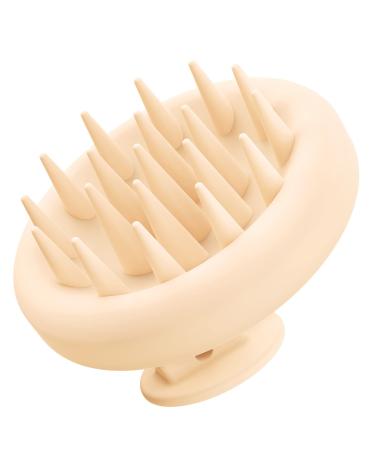 Scalp Massager Shampoo Brush  Soft Silicone Hair Scrubber for Washing Hair  Wet and Dry Hair Scalp Care Brush  Shower Brush Scalp Scrubber Exfoliator with Bristles for Dandruff Removal  Hair Growth Beige