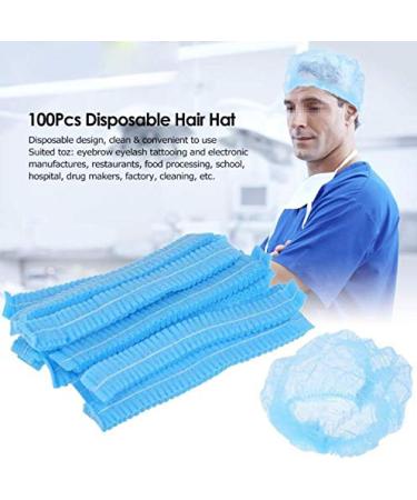 100PCS Disposable Blue Work Shop Hat Head Cover Dust Cap for Doctors, Nurses, Cooks - Hair Net Accessory for Food Service - Buy Online on GoSupps.com