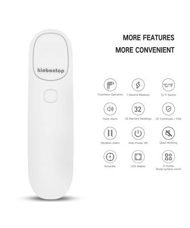 Kinbontop No-Touch Infrared Thermometer - LCD Screen, Memory Recall, Fever Alarm - Handheld Design for Adults, Children, Infants - Buy Online on GoSupps.com