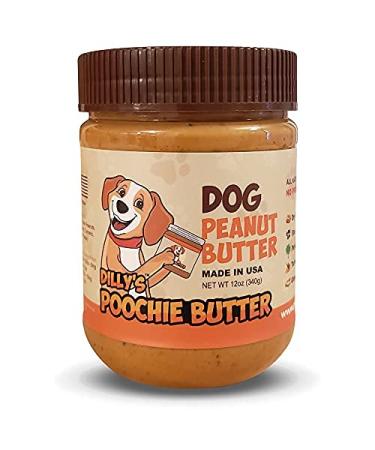 2 Packs All Natural Peanut Butter for Dogs Poochie Butter 12 Ounce (Pack of 2)