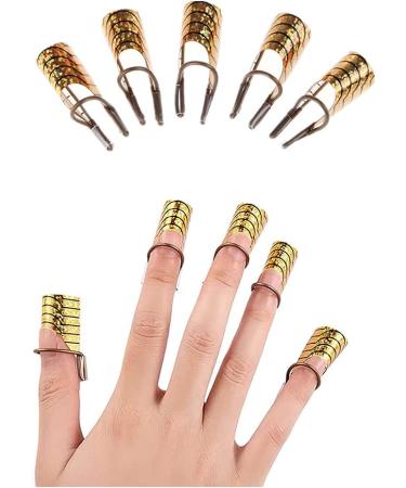 Reusable Aluminum Nail Tools 20 Pieces Nail Art Forms Guide Nail Art Extension Forms Guide Protector Nail Tips DIY Tools for Nail Art Manicure Accessory Nail Salon Home Supply Gold Silver Color - Buy Online on GoSupps.com