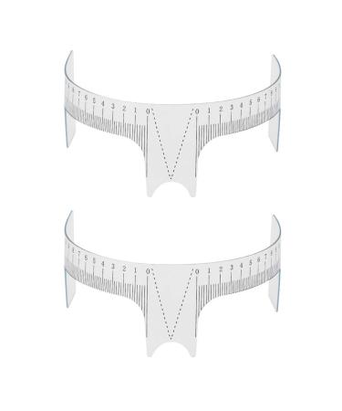 2PCS 8Inch Clear Plastic Tattoo Ruler Eyebrow Ruler Eyebrow Positioning Measure Tool for Tattoo Makeup