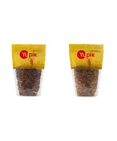 Yupik Jumbo Pecan Halves Nuts 1Kg & Natural Supreme California Almonds 1Kg 1 kg (Pack of 1) Nuts + Almonds 1 kg (Pack of 1)