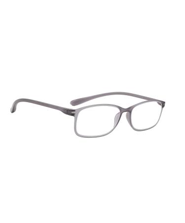 PROFLEX BluOptix Blue Light Blocking lightweight flexible scratch resistant unisex (mens + womens) computer screen technology reading glasses +0.0 +1.0 +1.5 +2.0 +2.5 +3.0 +3.5 +4.0 Grey 2.0 Dioptres