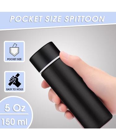 LIVEMUG Pocket Spittoon Bottle - 5 Oz Stainless Steel Portable Spit Cup - Wide Mouth Dip Spitting Bottle - Matte Black - Buy Online on GoSupps.com