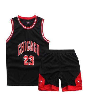 ISOVNUS Geek UP Little Boys 2 Pack Basketball Training Sleeveless Jersey and Pants 3-4 Years Black
