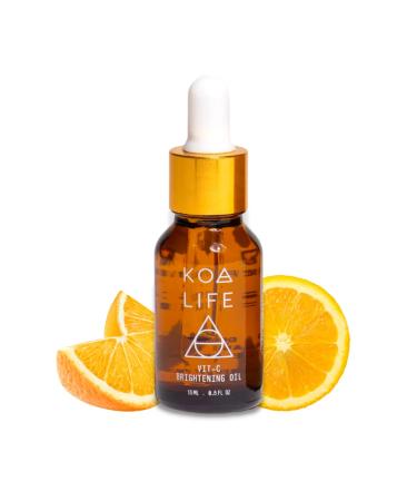 KOA LIFE Vitamin C Brightening Oil for Face  Anti Aging Serum With Vitamin E  Rosehip  Hemp  Safflower Oil  Grape Seed Oil  Hydrating  Reduce Dark Spots  Fine Lines and Wrinkles  0.5 Fl OZ