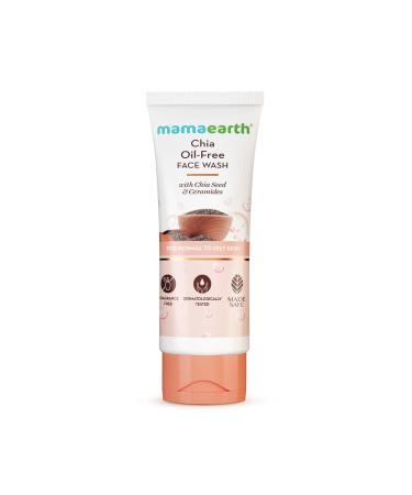 MAMAEARTH Chia Oil-Free Face Wash with Chia Seed & Ceramides | For Normal to Oily Skin | Co-Created with Dermats | Oil-Free Formula | Cleanses Deeply | 100 ml/3.38 Fl Oz