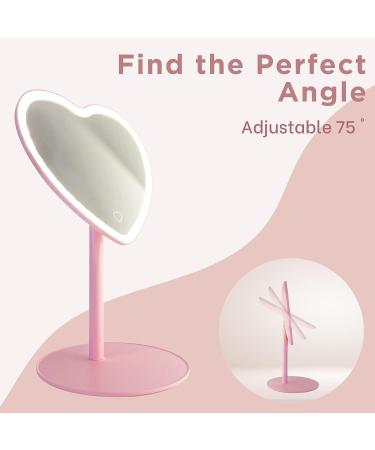 Pink Heart Mirror with Lights - Heart Shaped Vanity Mirror for Pink Room Decor and Makeup Desk - Buy Online on GoSupps.com