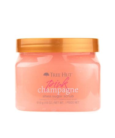 Tree Hut Pink Champagne Shea Sugar Scrub 18 Oz! Formulated With Real Sugar, Certified Shea Butter And Peach Extract! Exfoliating Body Scrub That Leaves Skin Feeling Soft & Smooth! (Pink Champagne)