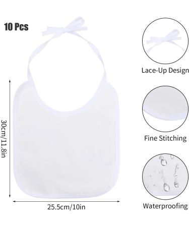 10 Pcs Baby Bibs for Painting - White Bibs for Baby Shower & Parties | Perfect for Boys & Girls - Buy Online on GoSupps.com