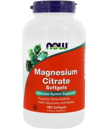 NOW Foods Magnesium Citrate 134mg Softgels - 180 Count (Pack of 1) - Buy Online on GoSupps.com