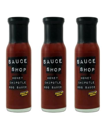 Sauce Shop - Honey Chipotle BBQ Sauce Pack of 3 - Award Winning Great with Chicken Burgers Pizza - Vegetarian-Friendly 3x 260g jars