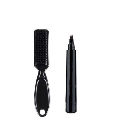 Beard Pen Beard Filler Pencil And Brush Beard Enhancer Waterproof Moustache Coloring Shaping Tools (Black)