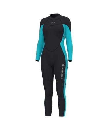 Hevto Women Wetsuits 3/2mm Neoprene Surfing Swimming Diving SUP Full Suits Keep Warm in Cold Water W01-Blue Medium