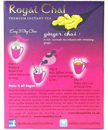 Royal Chai Ginger non sucr 180 g (lot de 8) Th instantan premium Th au gingembre Naturel Th indien instantan au gingembre Pack of 8 - Buy Online on GoSupps.com