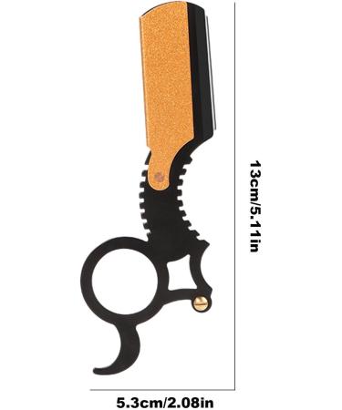 Eastuy Stainless Steel Cutting Razor | Straight Edge Beard Care Accessories for Home Travel & Camping - Black Gold - Buy Online on GoSupps.com