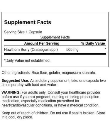 Swanson Hawthorn Berry Supplement 565mg Antioxidant Flavonoids 500 Capsules - 2 Pack - Buy Online on GoSupps.com