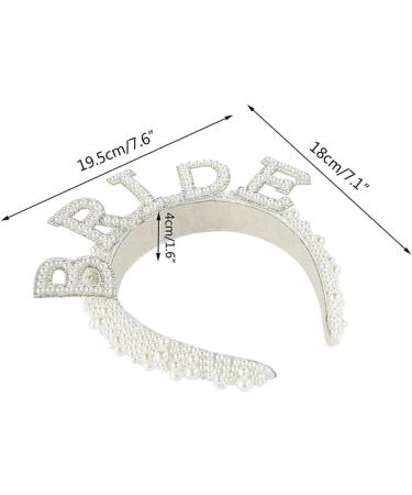 Bride to Be Pearl Embellished Crown Headband Women s Bridal Shower Costume Accessory By TRIXES - Buy Online on GoSupps.com