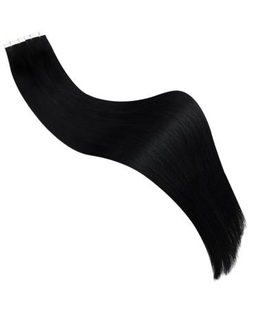 Ugeat Real Hair Extensions - Seamless Black Tape-In Extensions Remy Human Hair 20 Pieces 40g 35cm - Invisible & Comfortable - Buy Online on GoSupps.com
