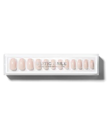 Static Nails Reusable Pop-On Manicure Set  Non-Damaging Glue-On Nails (Silk Coffin) - False Nails with Static Nail Glue  Nail Set  Fake Acrylic Press On Nails