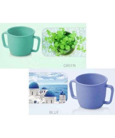 Itoktok 4pcs Toddler Cups - Double Handle Training Cup for Babies & Kids | Bamboo Travel Mug (2 Green/2 Blue) - Buy Online on GoSupps.com